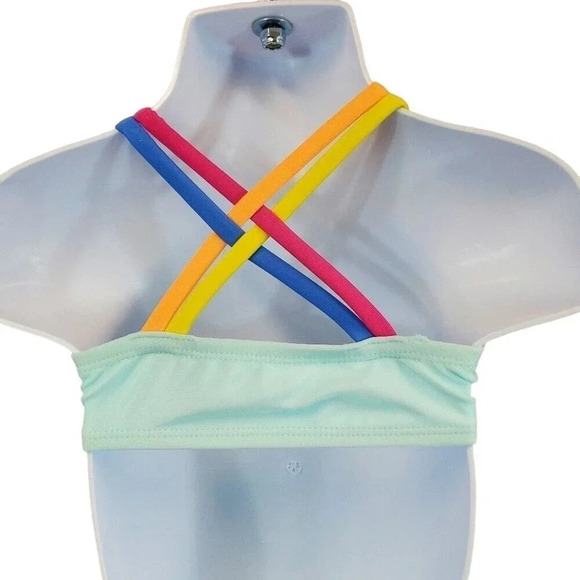 18m Girls Multi Colored Blue Two piece bikini Girls Summer Swimwear Swimsuit - Picture 5 of 5